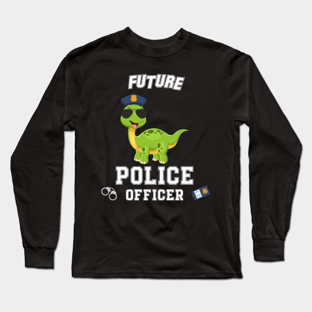 Kids Future Police Officer Fun Novelty Long Sleeve T-Shirt by 5StarDesigns